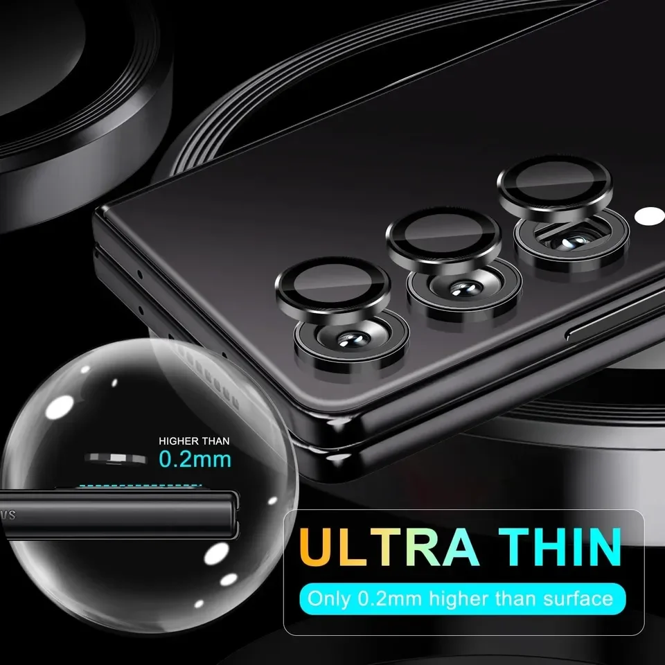 Aluminum Metal Lens Ring Glass for Samsung Z Fold 4 5 Z Flip 5 Camera Lens Screen Protector for Galaxy Z Fold 5 4 Camera Glass