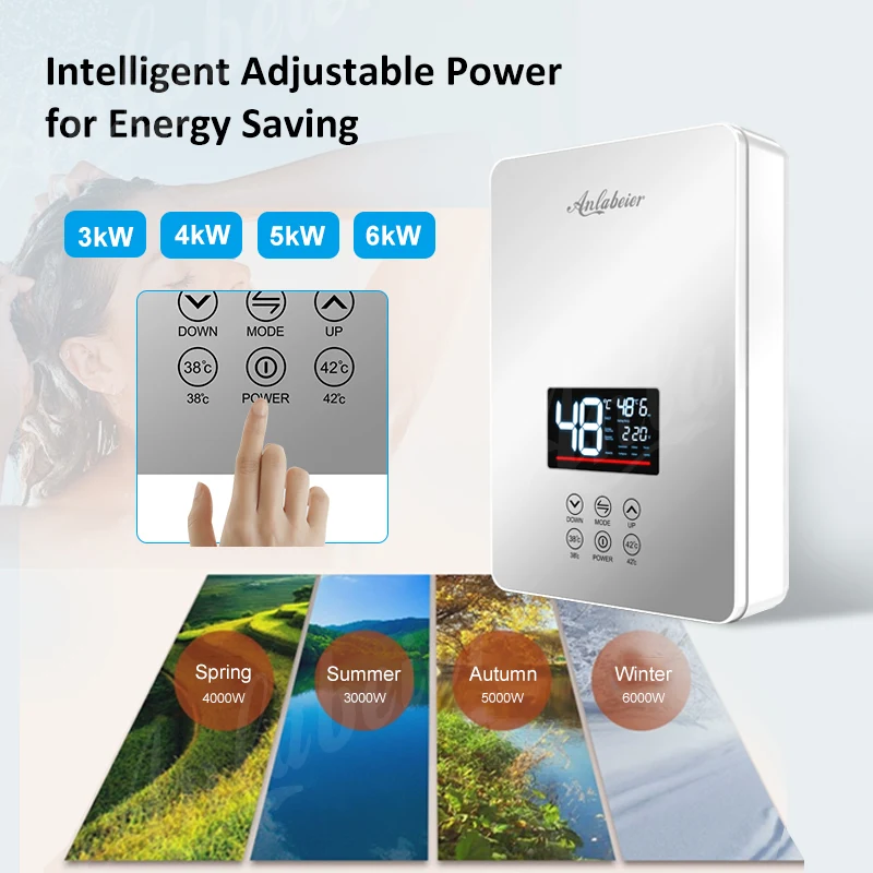 wholesale water geyser instant heating house commercial electric heater tankless odm made in China