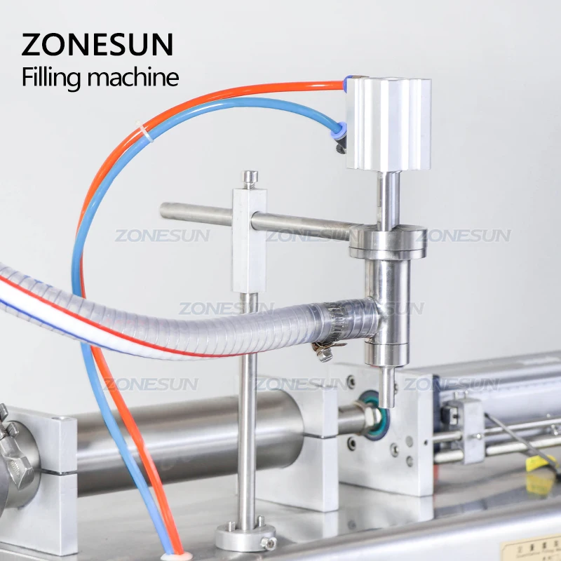 ZONESUN 10-100ML Pneumatic Piston Liquid Filler Shampoo Milk Juice Vinegar Coffee Oil Drink Detergent Filling Machine Supply