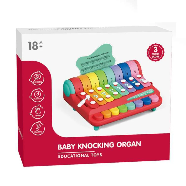 BGL baby xylophone toy early educational musical instrument rainbow knock piano music toy with tapping stick
