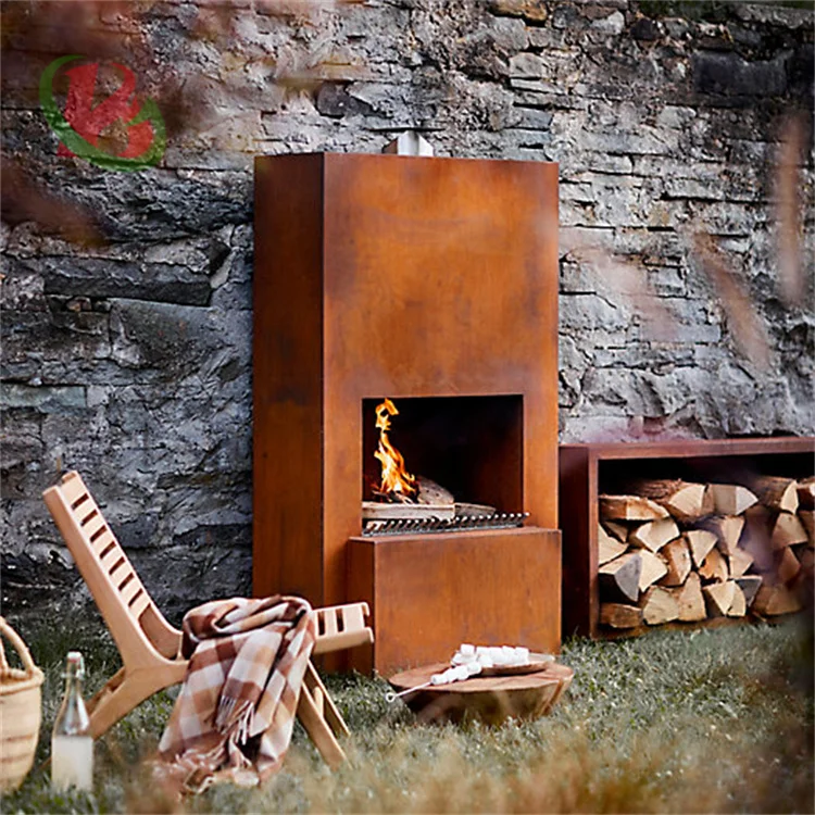 corten steel outdoor freestanding wood burning fireplace wood burning stoves fire pit small fireplace