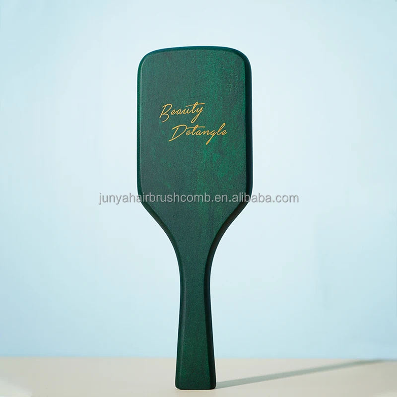 Natural Eco Friendly Paddle Wooden Handle Hairbrush Air Bag Massage Smooth Detangling Hair Comb