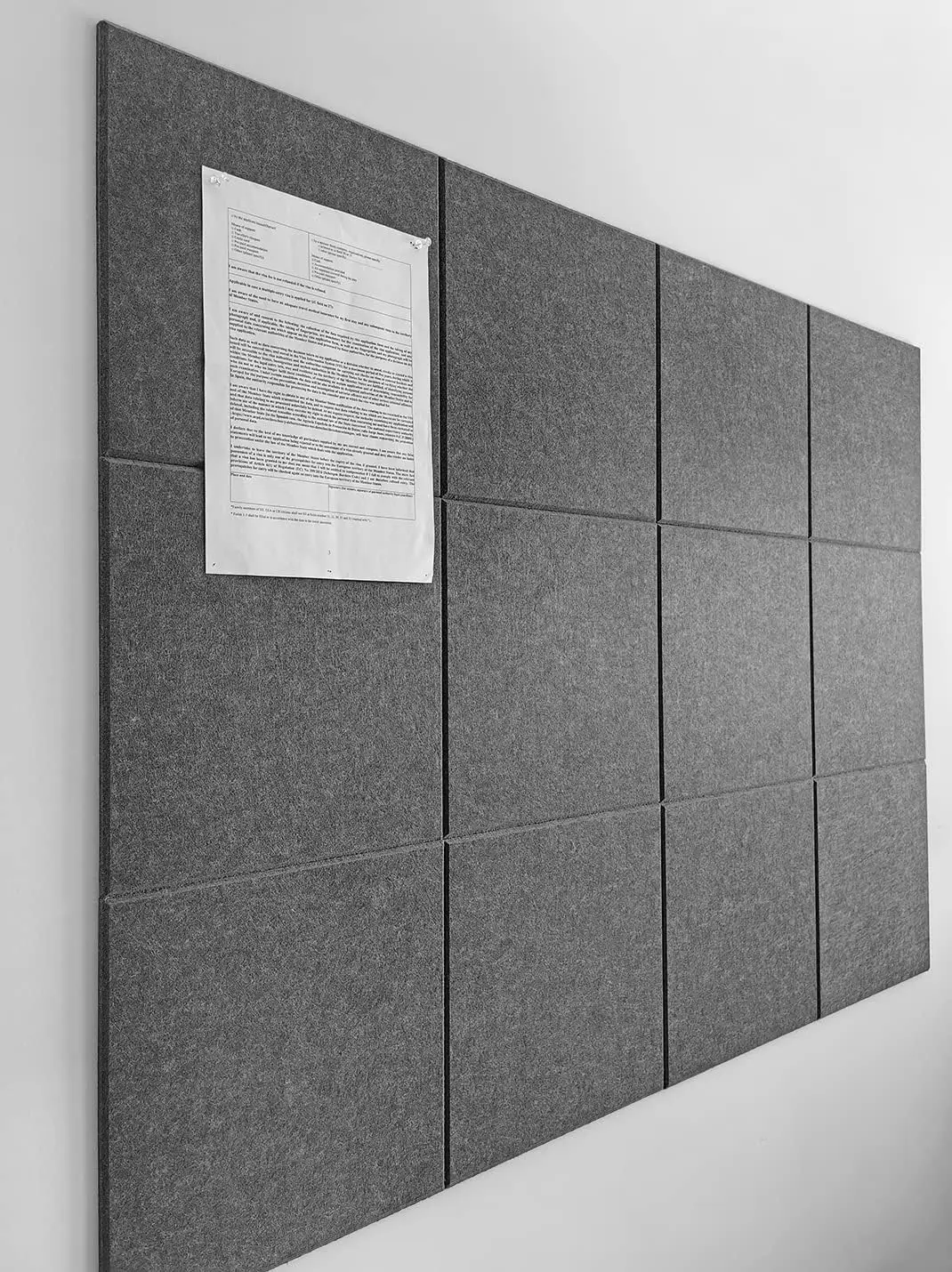 Large Cork Board  -  12  Felt Wall Tiles with Safe Removable Adhesive Tabs for Home Office