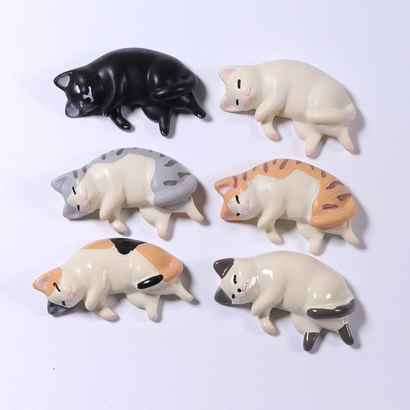 New arrival toy Mini Cartoon Figure Home decor Micro Landscape Farm Decorations Resin Animal Figurines Sleeping Miniature Cat