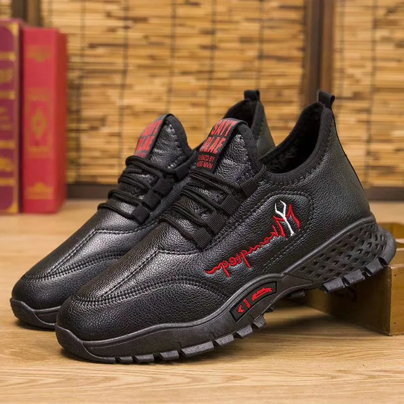 new Design sport shoes men leather sneaker casual mesh breathable pu man walking shoes