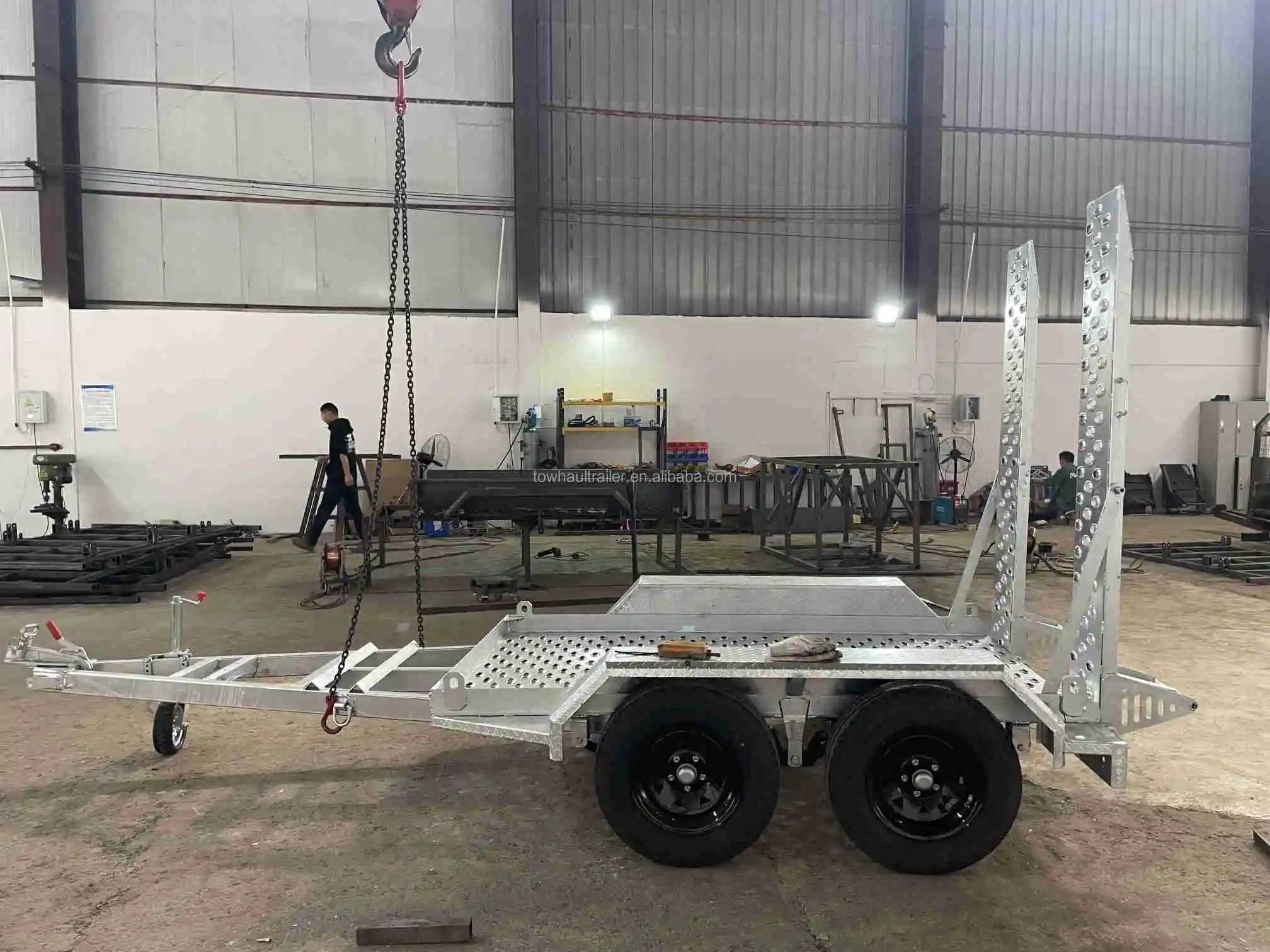 3.5T Multi function fully welded hot dip  electric brake galvanized Mini plant trailer