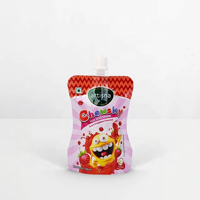 Juice Soda Drinking Packaging Custom Shaped Stand Up Bag Pouch with Spout