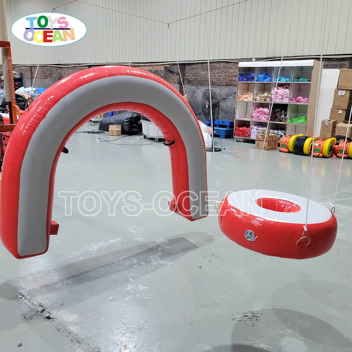 Factory Custom inflatable Warrior Course Swinging Step Ring Piston Horseshoe Air Bridge Air Spot Set