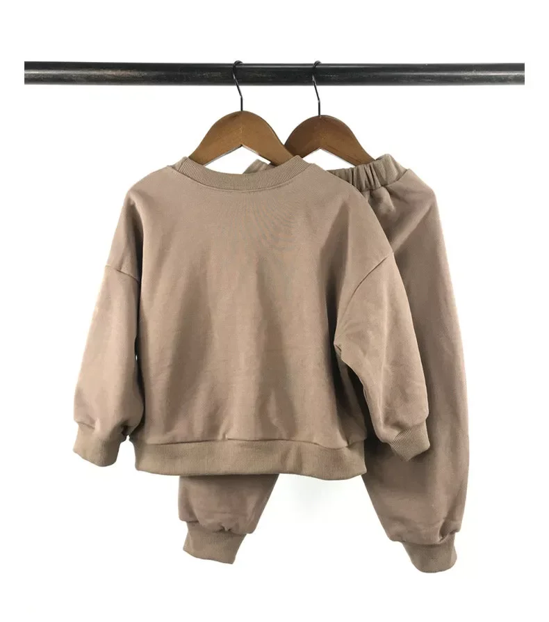 Spring Autumn Boys Fashion Kids 2 Pieces Child Long Sleeves with Pocket