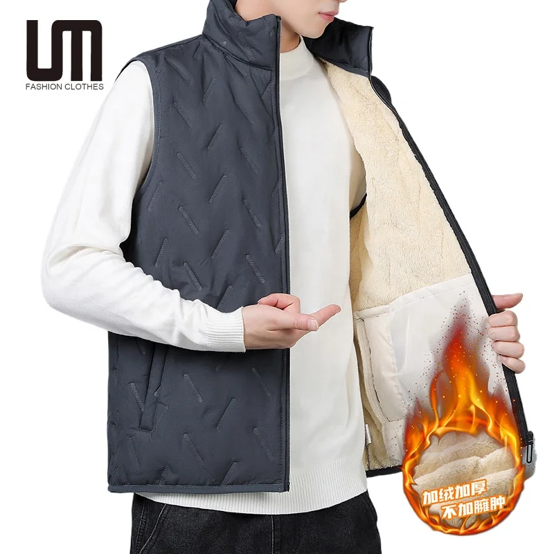 Liu Ming 2025 New Arrivals Men Casual Clothing Windbreaker Fleece Jackets Windproof Sleeveless Vest Waistcoats
