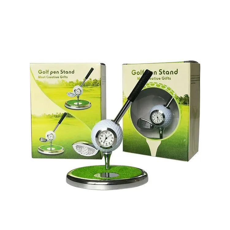 New Design Golf Stuff Pen Holder Mini Desktop Golf Ball Pen Stand