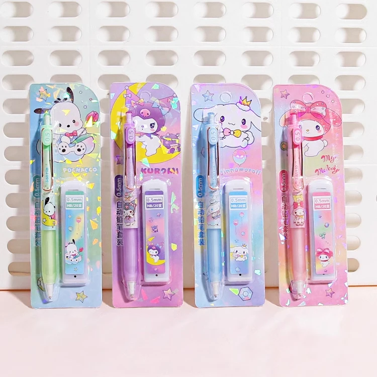 2024 Sanrioed Mechanical Pencils My Melody Kuromi Cinnamoroll 0.5mm Automatic Pencils stationery sets