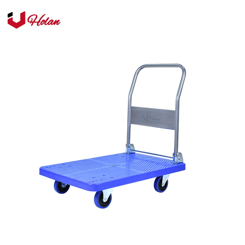 Uholan 300kgs Blue Color Factory Price Heavy Duty Industrial Trolleys With Four TPR Wheels