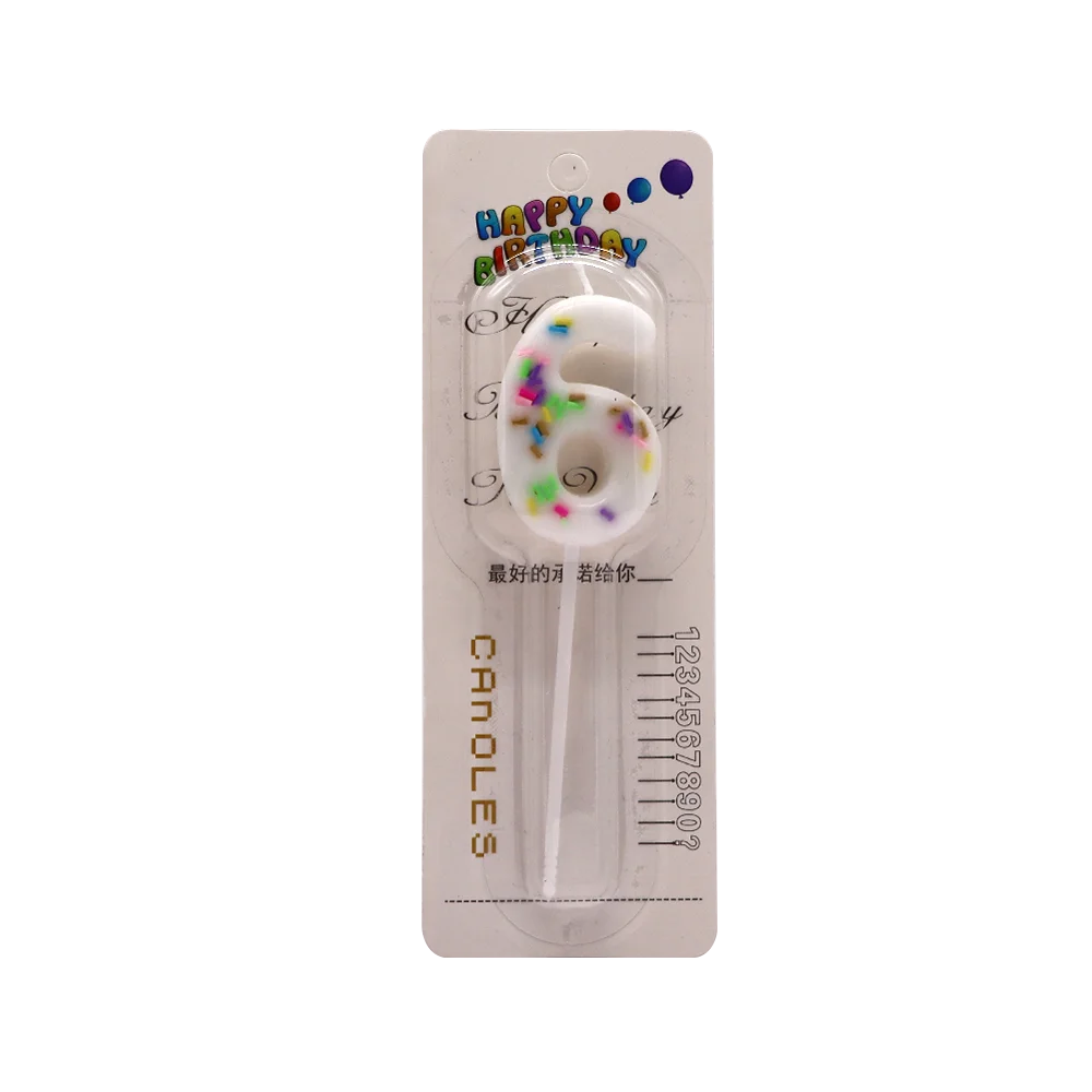 Cake Number Candle Topper Decoration Candle Colorful Birthday Party for Party Hot Selling 0-9 Blister Card Paraffin Wax