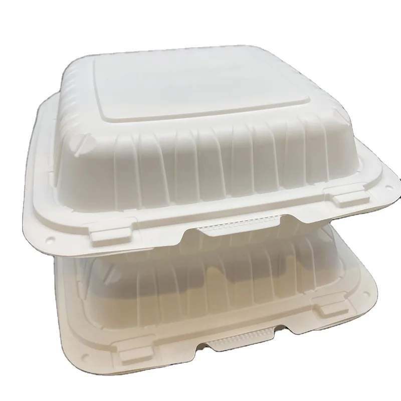 Recycled PP Hinged Food Container 8inch MFPP Lunch Boxes