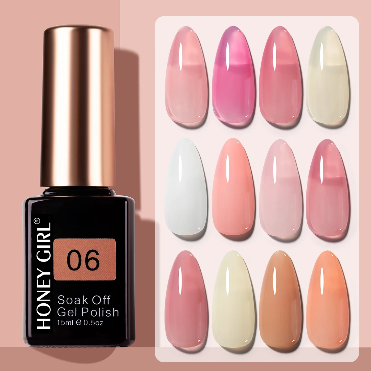 Jelly Gel Nail Polish Sheer Pink Gel Nail Polish salon Crystal Transparent Milky Gel Polish Kit Nail Art Varnish Collection Gift