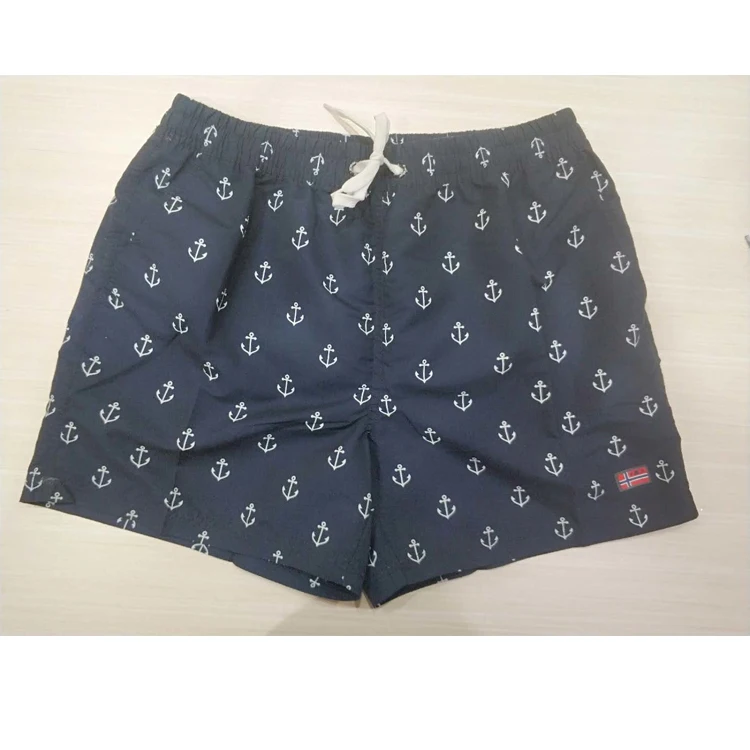 Custom Printed Mens Swim short Quick Dry Male Swimwear Surfing Beach Shorts with Side Pockets