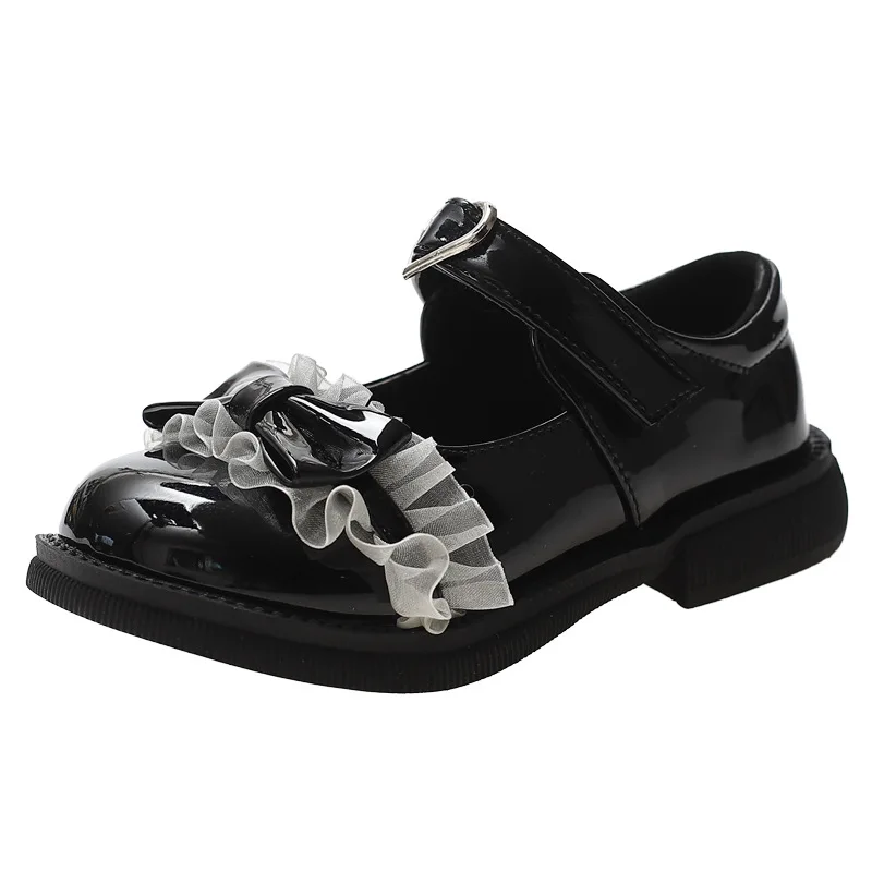  2021 Bowknot Campus Shoes For Girls Wholesale Custom Leather Kids Girl Soft Comfortable Princess Performing
