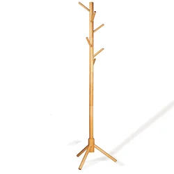 Высококачественная деревянная стойка в форме дерева, легкая сборка, регулируемые размеры, оптовая продажа с завода, деревянная стойка для пальто