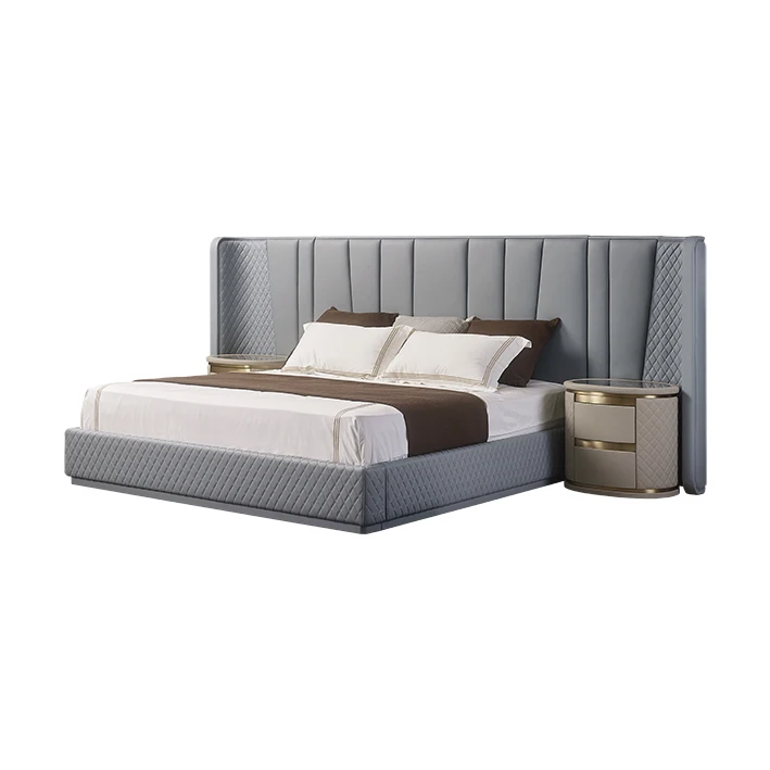Dream Home King Size wedding beds Furniture Multifunction Bed Leather Modern Bedroom Luxury wooden Bed