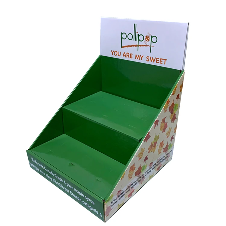 Выставочная коробка для супермаркетов с индивидуальным рисунком 4C, коробка для пищевых продуктов PDQ с подносом