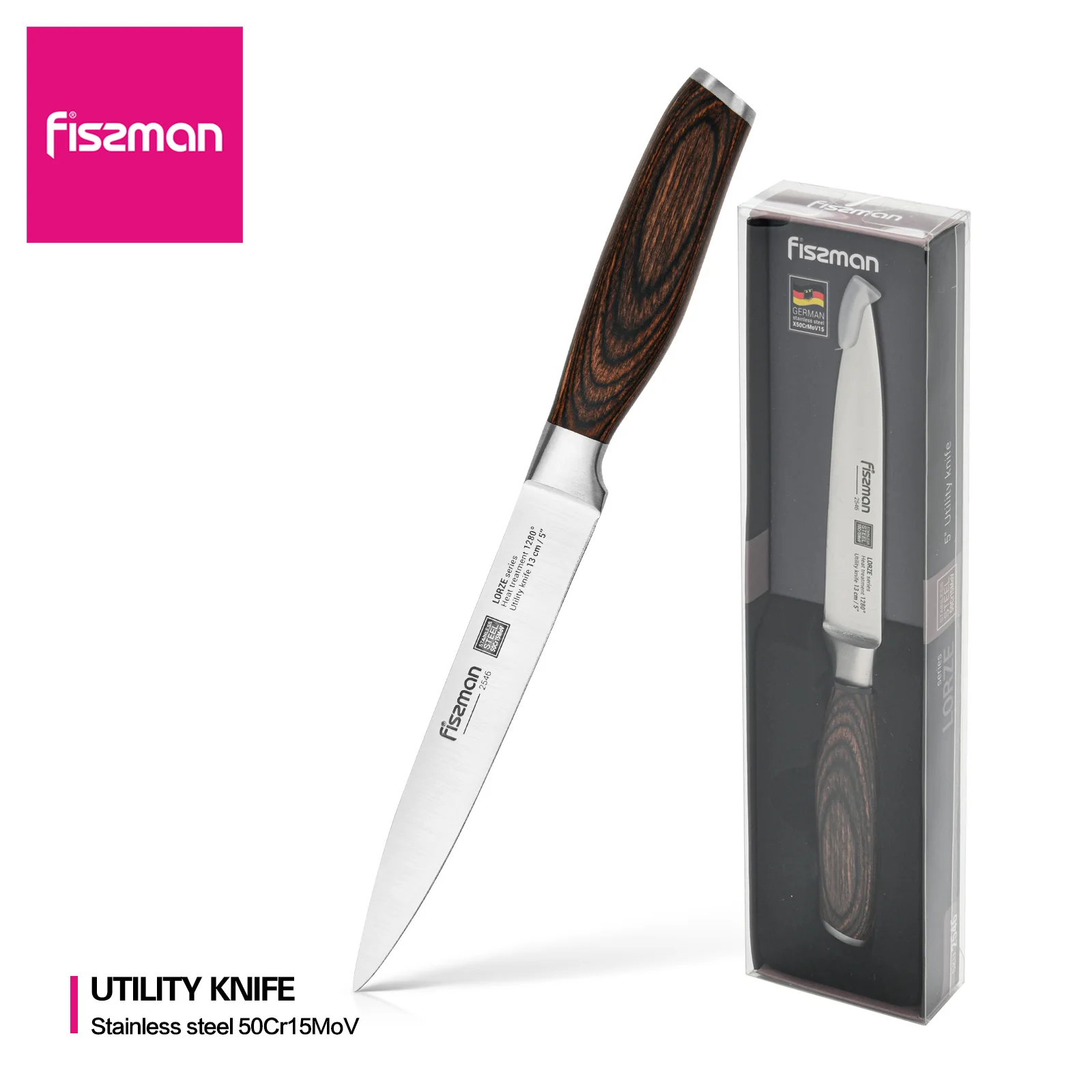 FISSMAN 5-Дюймовый Нож многофункциональный нож для готовки кухонные ножи из нержавеющей стали