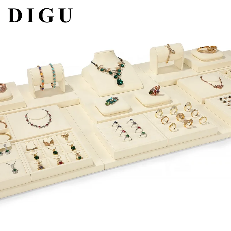 DIGU Luxury Jewelry Store Showcase Exhibitor Free combination module Display Set Metal Jewelry Display Set Stand