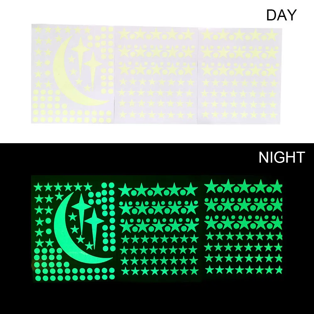 3d светящиеся настенные наклейки «сделай сам», луна, звезды, светящиеся темные стены, флуоресцентные светящиеся наклейки, пространство
