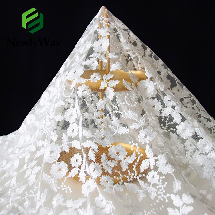 Fashion French Bridal Tulle Embroidery Lace Trim African Dresses Tulle Fabric For Wedding dress