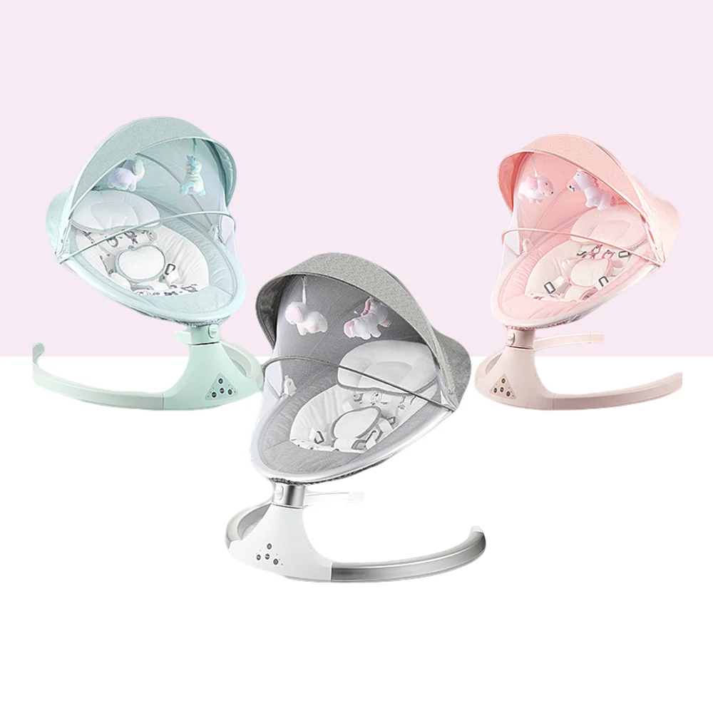 Новинка, Детский Электрический батут с дистанционным управлением и синими зубьями, автоматическое кресло для младенцев с usb, качели для малышей, вибрирующий качалка