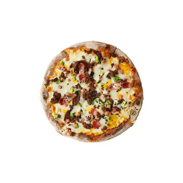 Корейская замороженная пицца Bulgogi с добавлением перца и сыра mozzarella делает лучшую