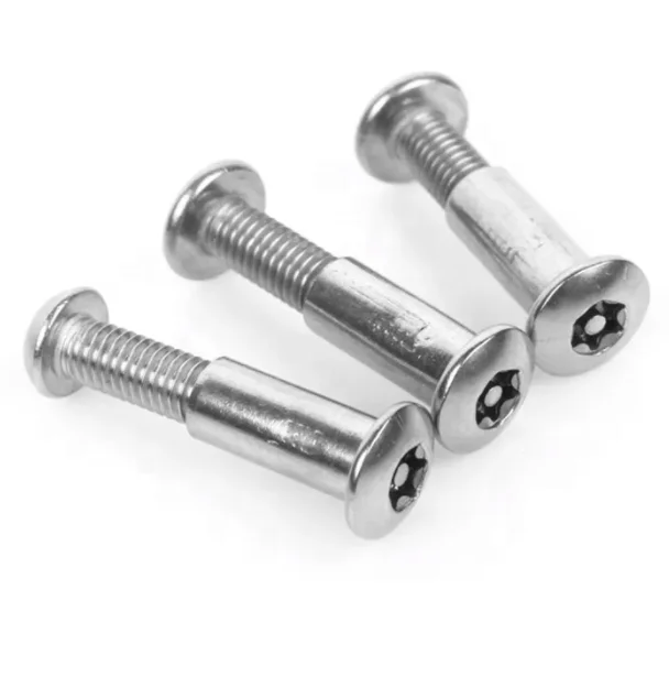Customized High Quality stainless steel blind barrels screws Flat Head Hexagon Socket Male and Female Lock Screw Book Screw