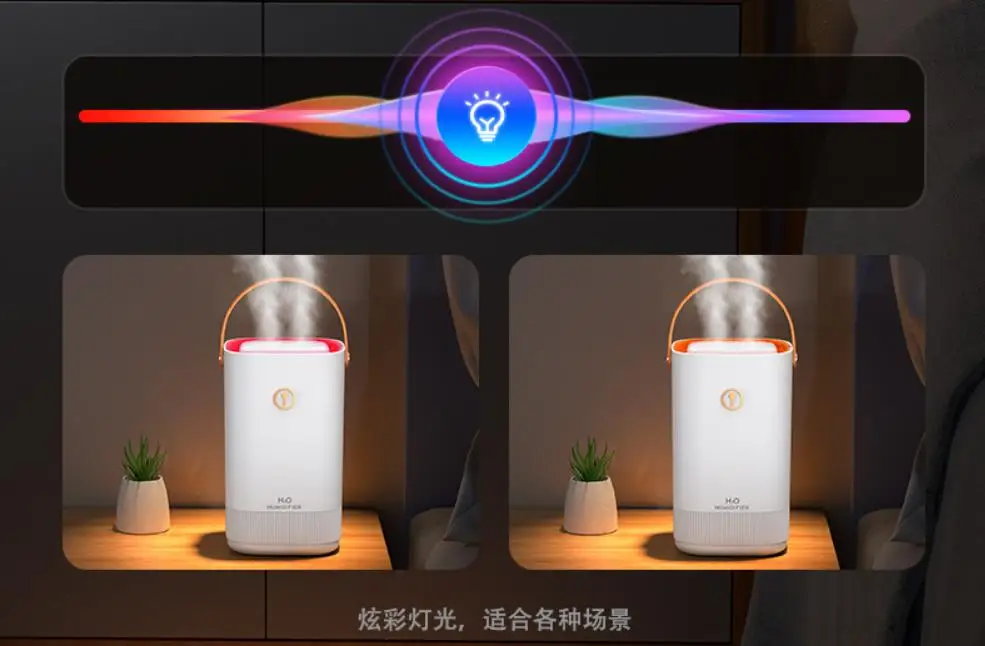 Essential Oil Aroma Diffuser Ultrasonic Humidifier Aromatherapy Diffuser 3.3L Double Nozzle Air Humidifier With Coloful Light