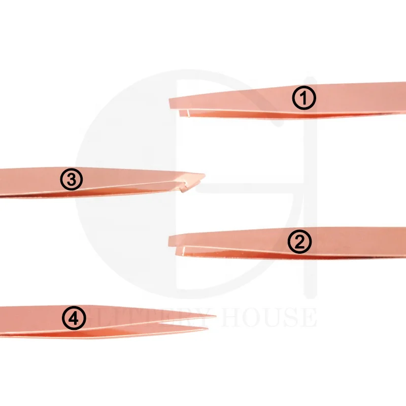 
custom packaging rose gold eyebrow tweezers rose gold private label tweezers for eyebrow clips stainless steel makeup tools 