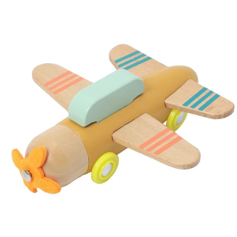 Mumoni Creative airplane model kids perfect wooden educational toy Wooden plane toy with cute design