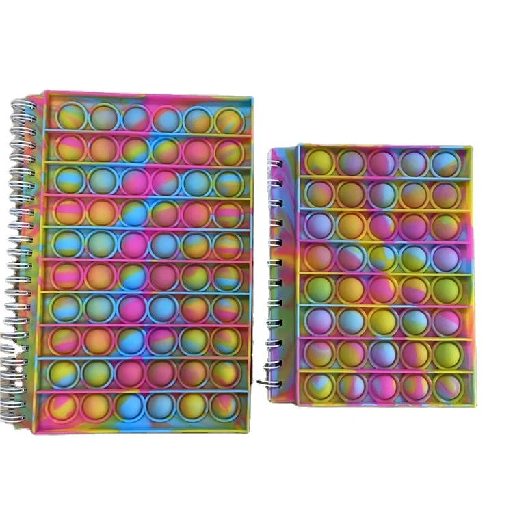 A6 Autism Rainbow Push Antistress Notebook Rainbow Composition Book Spiral Binding 120 Sheets Accept Custom Color Gift PVC Bag