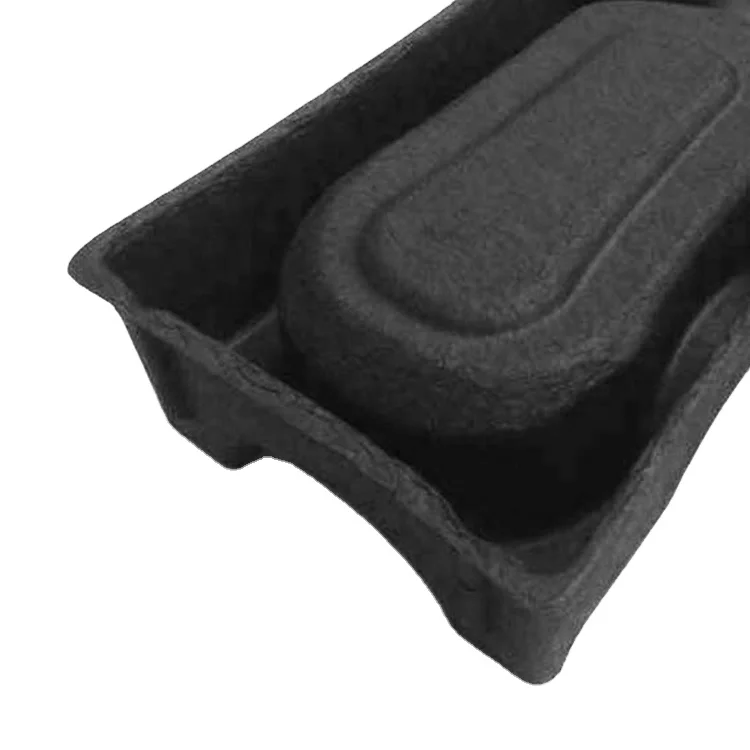 cosmetic Paper pulp products dry press mould molded pulp tray moulding pulp packaging black molded fiber tray