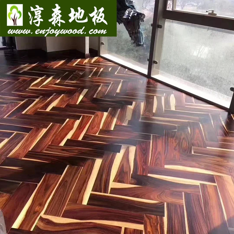 Black & White Ebony/Rosewood / Sonokeling /Mahogany /Black Wood With Sapwood Herringbone Wood Flooring Dalbergia Latifolia Wood