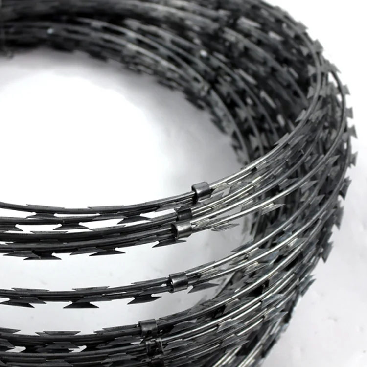 Clipped Concertina Helical Wire,Razor Wire Roll Weather and Water Resistant Galvanized Steel for Secure Sites