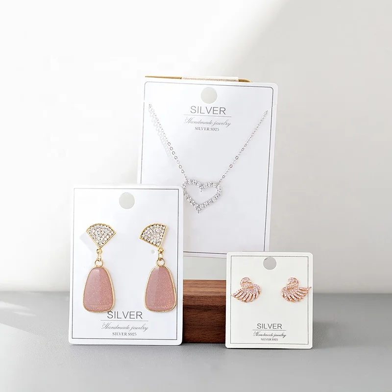 High Quality Custom Jewelry Cards with Logo Hanging Earrings Necklace Cardboard Customized Display Cards