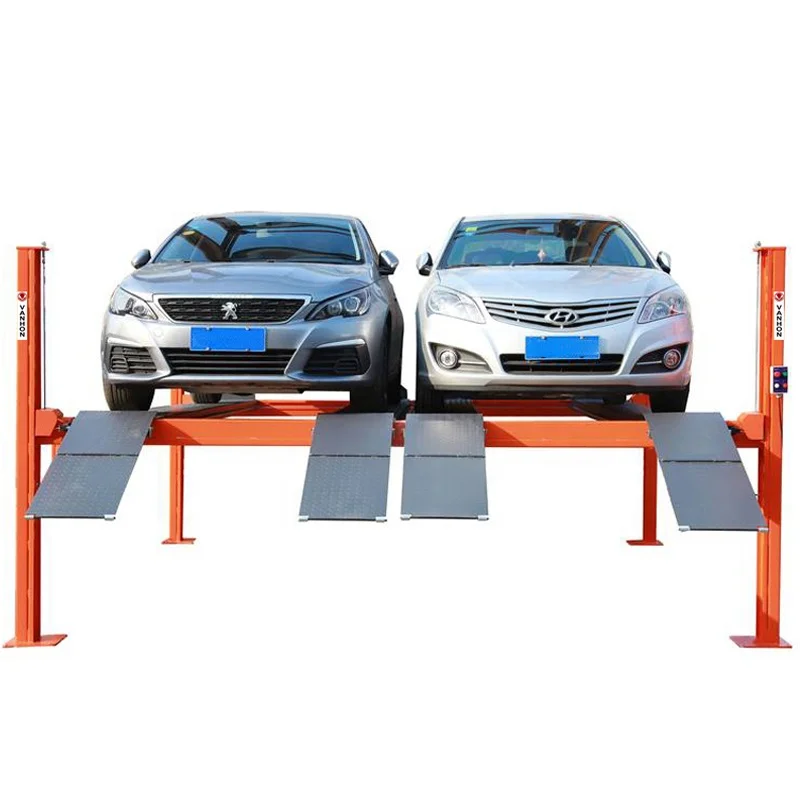 Hot sale double wide 4 post car parking lift 4 cars four post parking lift with CE