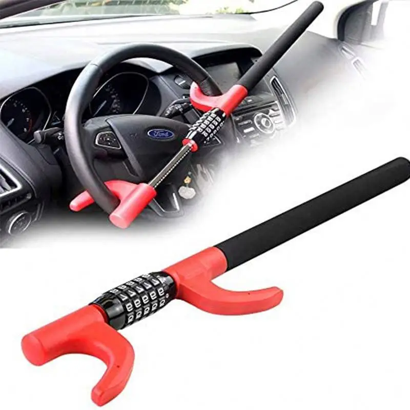 Quick Release Adjustable Clamp Lock Security Combination Car Device Anti Theft Steering Wheel Lock