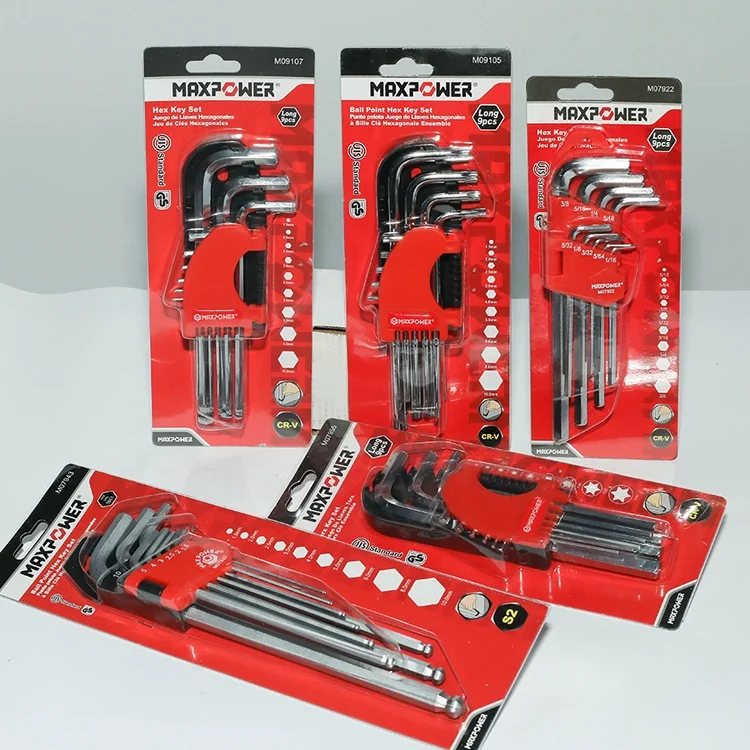 Maxpower chrome vanadium maintenance tool herramientas Hex Key Allen wrench set