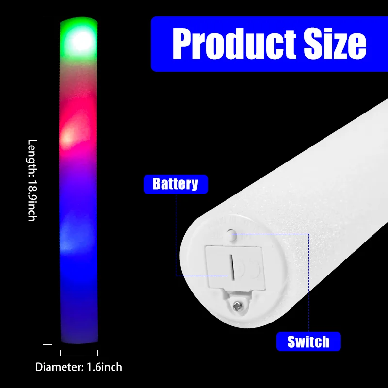 Hot Sale Night Club Led Glow Sticks Led Glow Foam Sticks For Parties And Concert