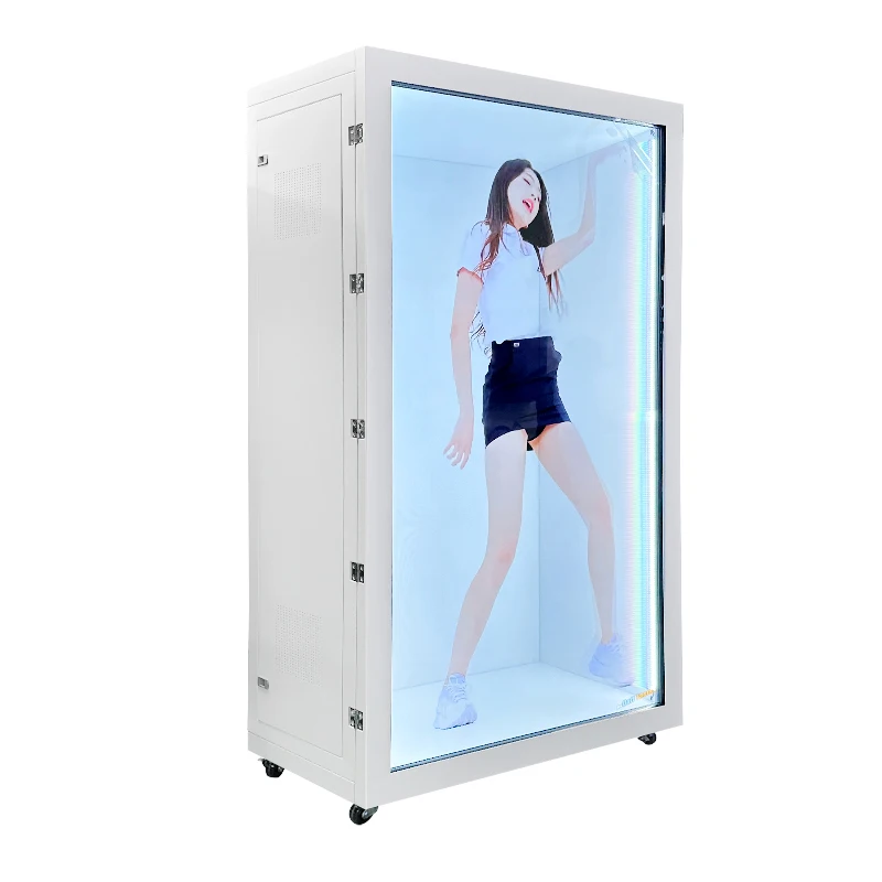 Holographic Virtual Digital Multi Touch Lcd Screen Advertising Display Player Transparent Interactive Hologram Showcase