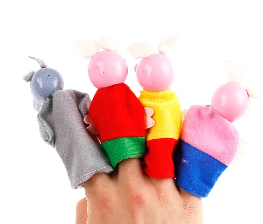 Finger puppets plush cute animal costume finger puppet family hand puppets set