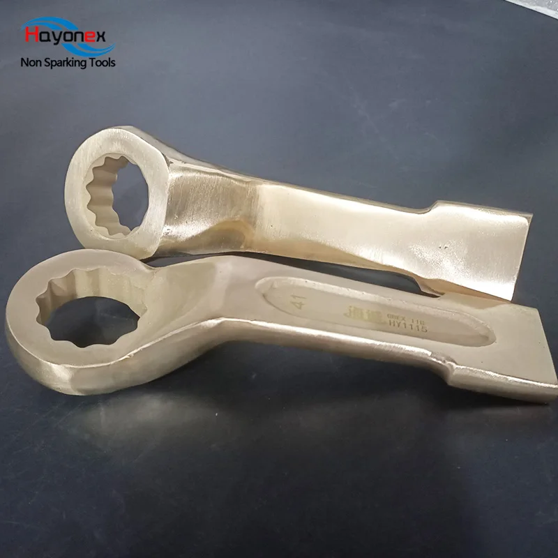 High Quality Non sparking tools Explosion Proof High Neck Strike Ring Wrench Copper Alloy  1/2 torque wrench