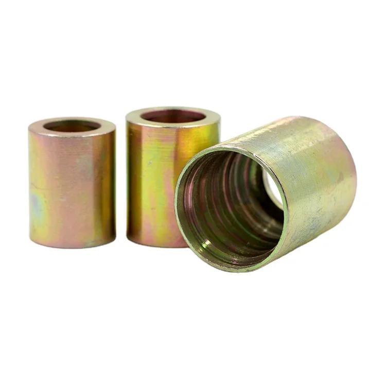 Hydraulic hose rubber pipe press carbon steel tapered sae ferrule threaded connector sleeve fittings