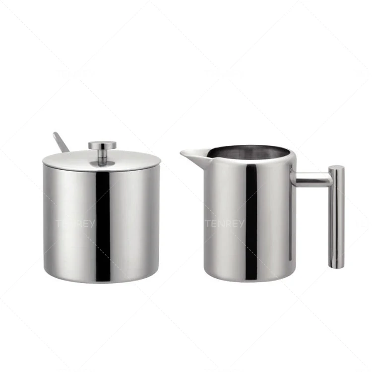 kitchen Coffee Serving Set Stainless steel 304 Creamer and Sugar Bowl Set
