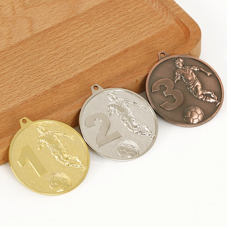 Cheap Award Football Metal Medals Iron Custom Soccer Medals And Trophies Sport Cut Out Medal